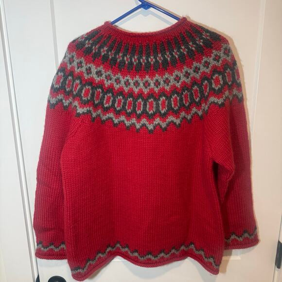 Vintage LL Bean Nordic Wool Fair Isle Sweater. Made in Bulgaria. Casual, Preppy - Picture 6 of 10